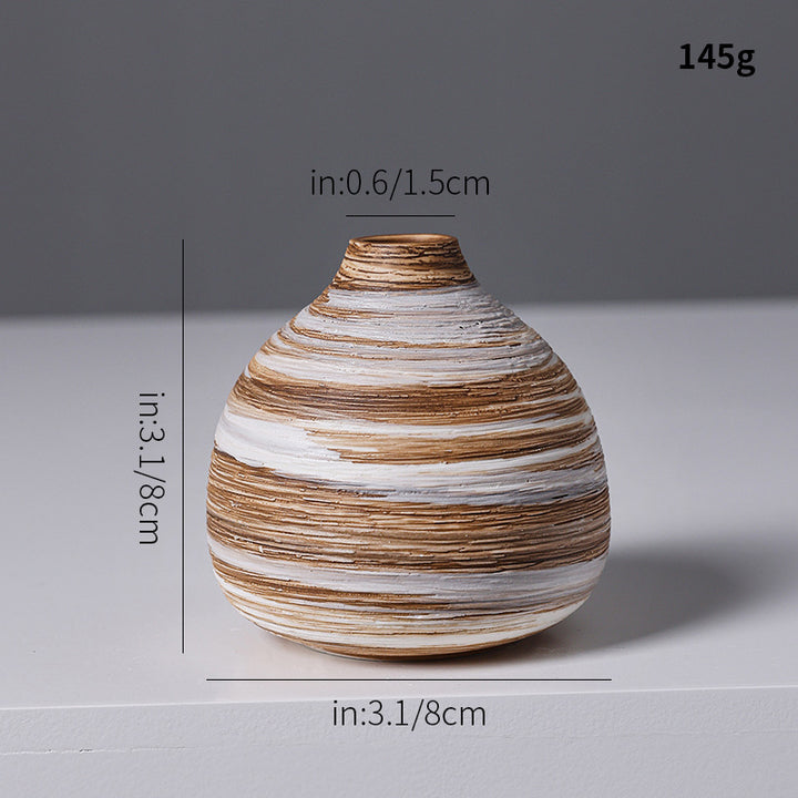 Artistic Spiral Design Ceramic Vase Bowlift