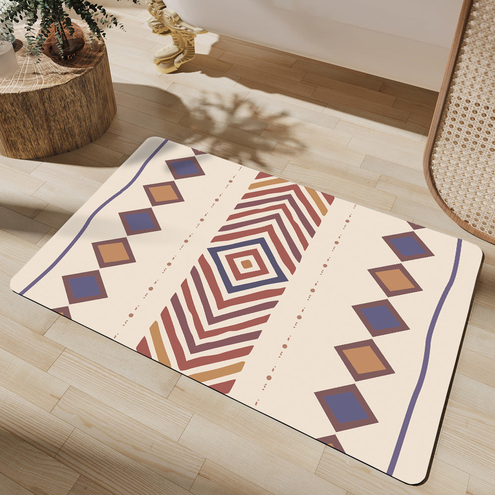 Stylish Geometric Pattern Bathroom Mat Bowlift