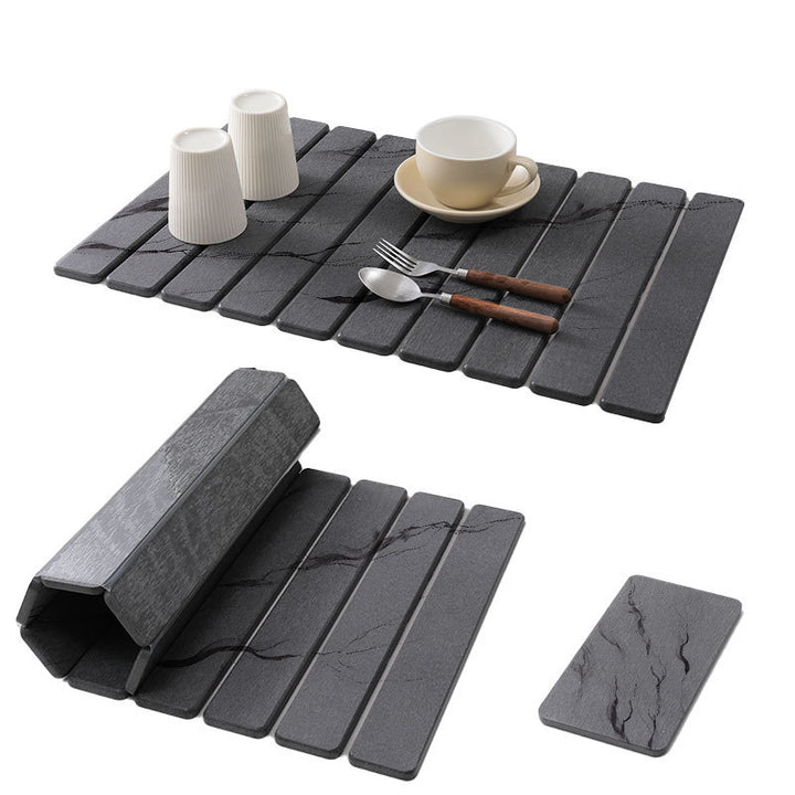 Premium Multi-Textured Dish Drying Mat Bowlift