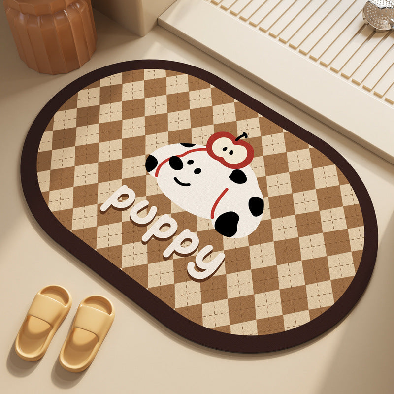 Playful Puppy-Themed Floor Mat