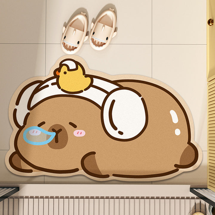 Cute Bear-Themed Plush Area Mat Bowlift