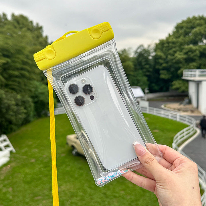 Waterproof phone pouch with adjustable lanyard and transparent touch-sensitive sleeve Bowlift