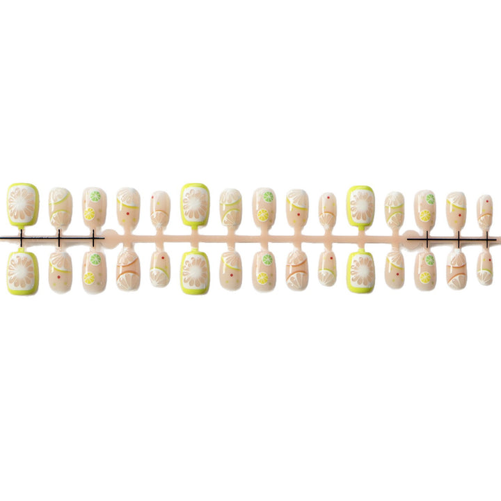 Fun Citrus-Inspired Press-On Nail Art Set