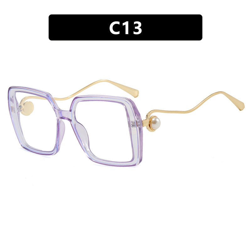 Women's fashionable square glasses with elegant metal frame and unique accents Bowlift