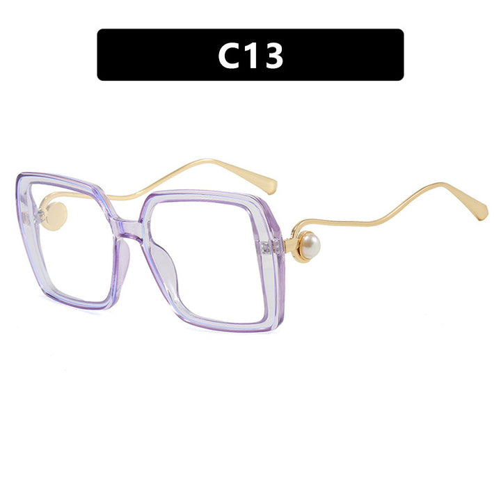 Women's fashionable square glasses with elegant metal frame and unique accents Bowlift