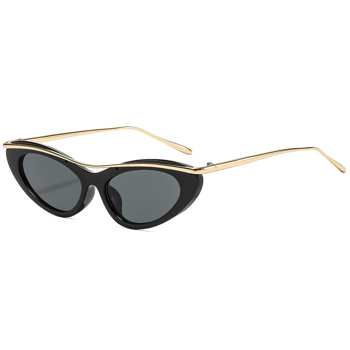 Women's Cat-Eye Sunglasses with Elegant Metal Frame Bowlift