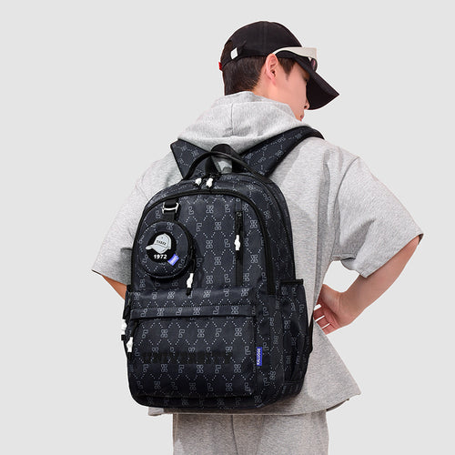 Multifunctional Geometric Patterned Backpack Bowlift