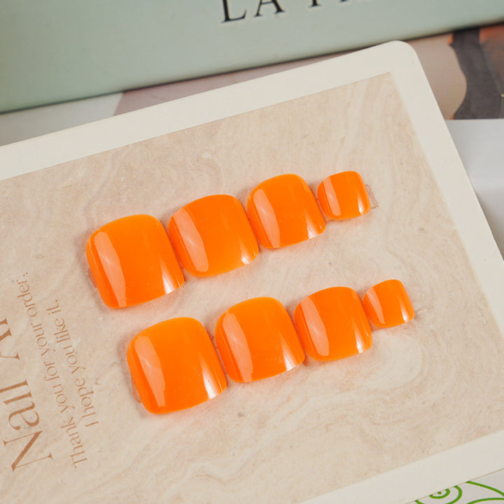Glossy Square Press-On Toenail Set Bowlift