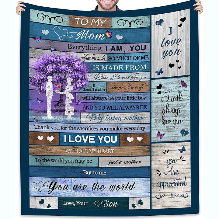 Sentimental Fleece Throw Blanket With Lion And Cub Graphic And Heartfelt Message For Dad