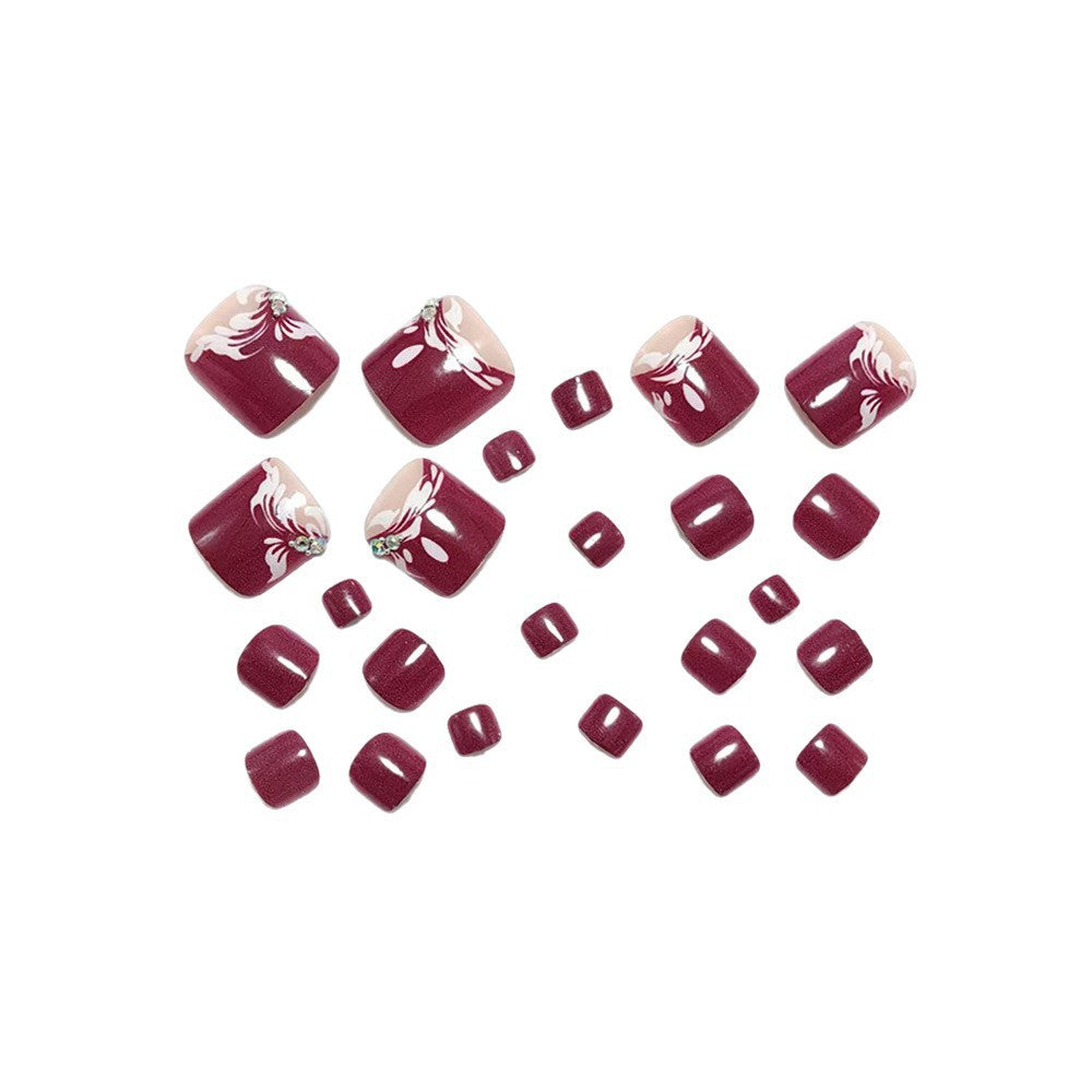 Artificial nails with floral decorations Bowlift
