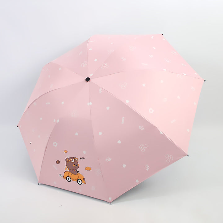 Women’s Folding Umbrella with Playful Animal Design Bowlift