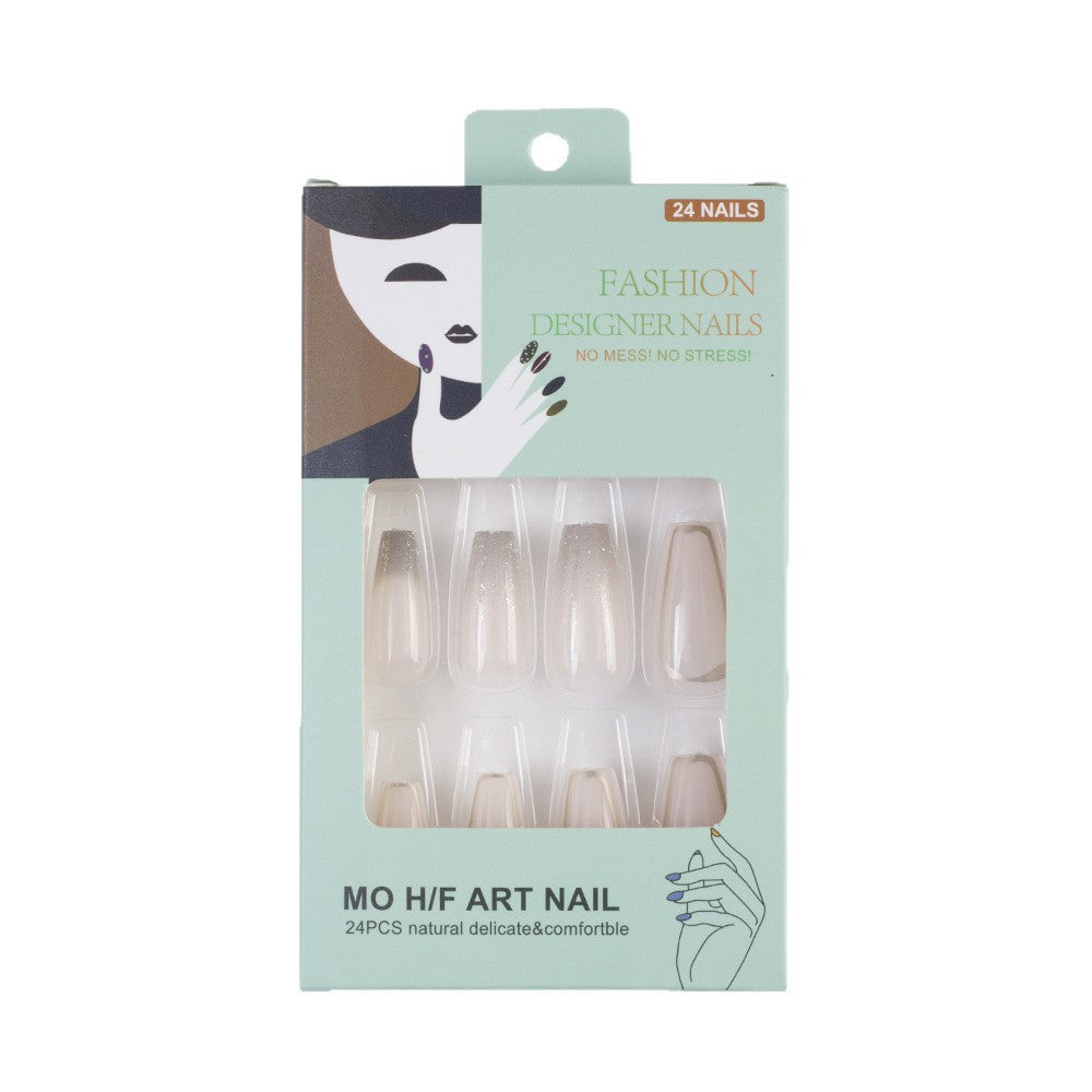 Artificial nails with elegant glitter accents Bowlift
