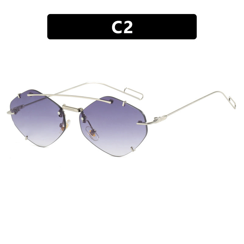 Women geometric sunglasses with ultra-light metal frame Bowlift