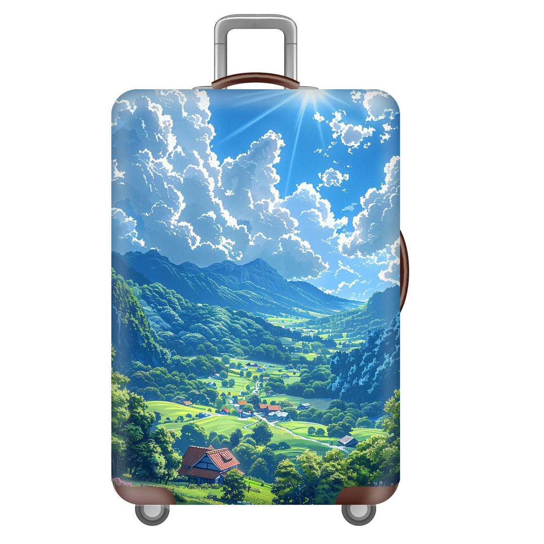 Unisex Hard Shell Suitcase with Dreamy Landscape Design Bowlift
