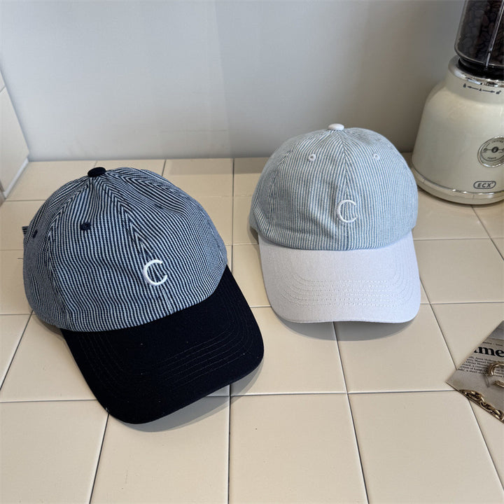 Men's Classic Striped Baseball Cap Bowlift