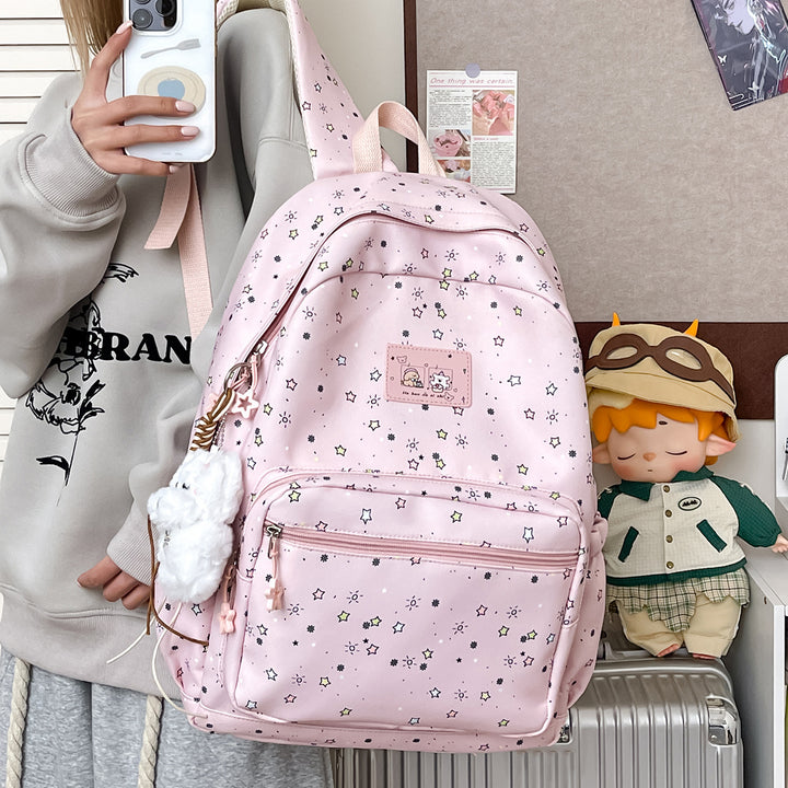 Fun Starry Print Backpack Bowlift