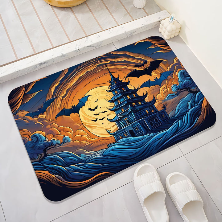 Halloween-Themed Cat Decorative Mat Bowlift