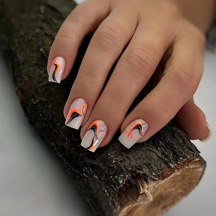 Artificial nail set with unique patterns Bowlift