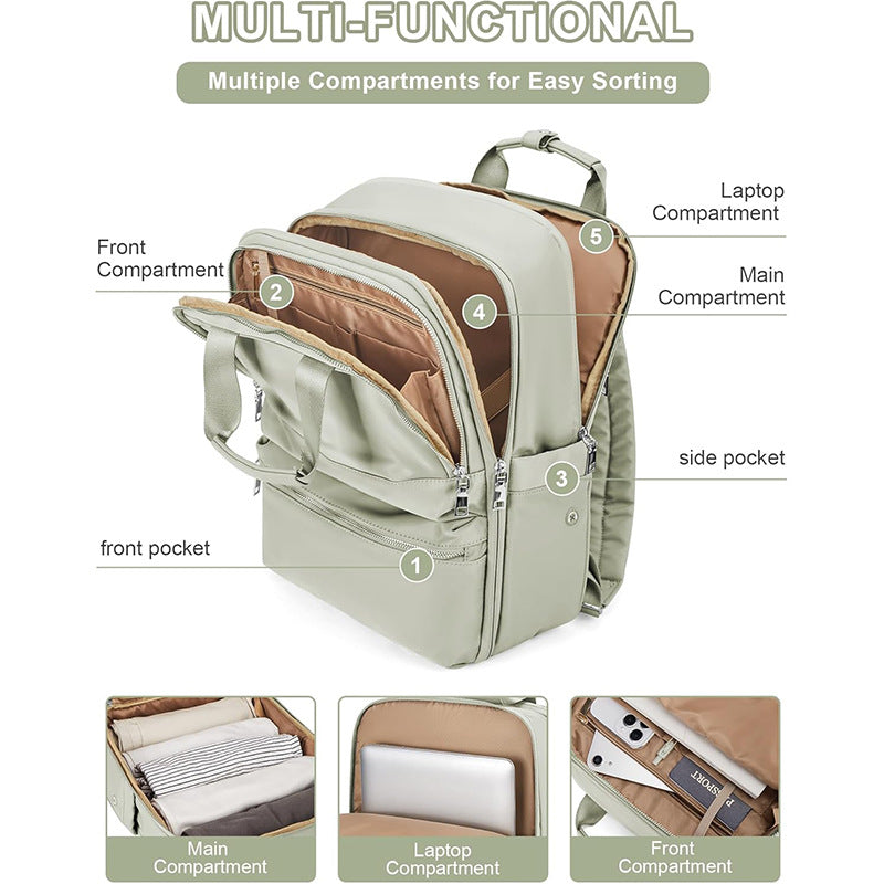 Travel backpack with integrated laptop compartment and organizer Bowlift