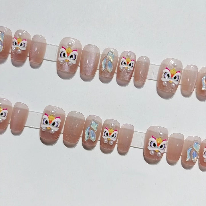 Designer Butterfly-Themed Press-On Nail Set Bowlift
