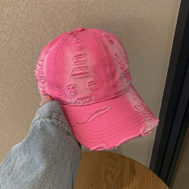 Women's Distressed Cotton Baseball Cap Bowlift 1784270737