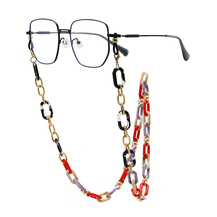 Fashionable Eyewear Chain with Colorful Links Bowlift