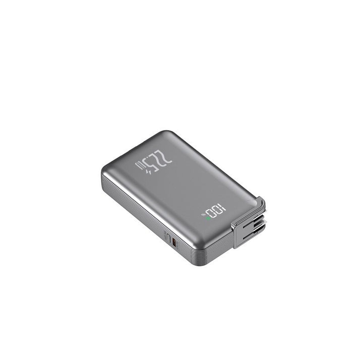 Slim Powerbank with Integrated Charging Cables and Digital Display Bowlift