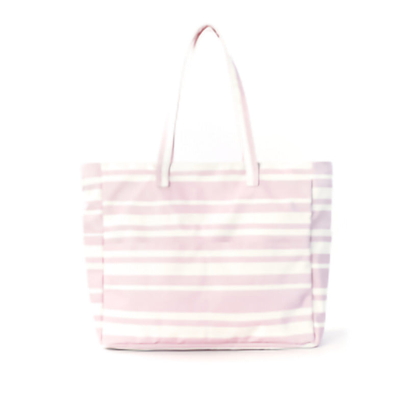 Spacious and Stylish Shopping Bag with Striped Pattern Bowlift