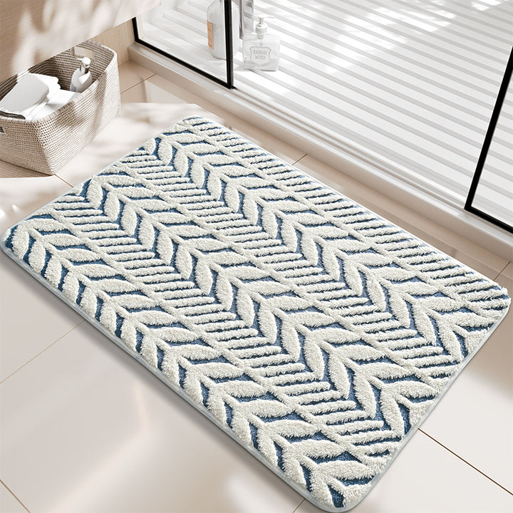 Soft and Cozy Herringbone Bath Mat Bowlift
