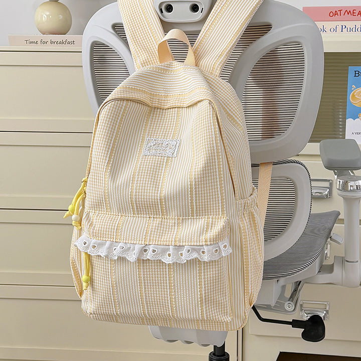 Stylish Striped Design Backpack Bowlift