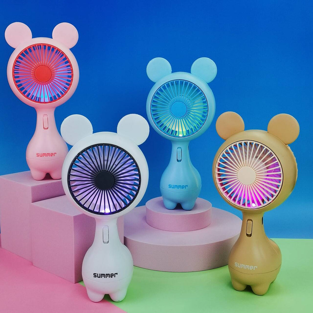 Bunny-Eared Rechargeable Handheld Fan Bowlift