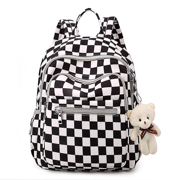 Checkerboard Pattern Backpack Bowlift