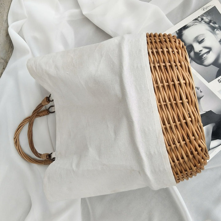 Stylish Woven Basket Tote Bowlift