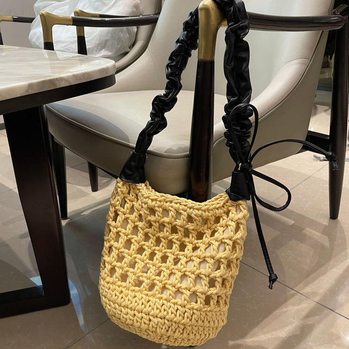 Hand-knotted tote bag with leather accents Bowlift