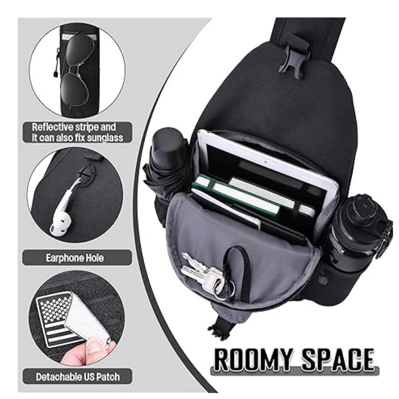 More ergonomic sling backpack with multiple compartments and practical holders Bowlift