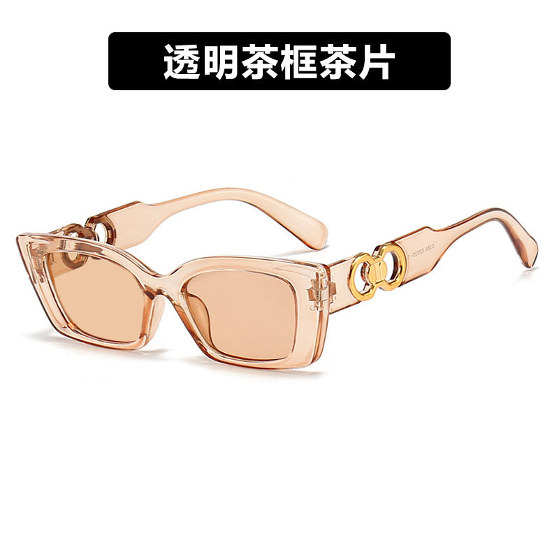 Women's fashionable square sunglasses with golden embellishments Bowlift