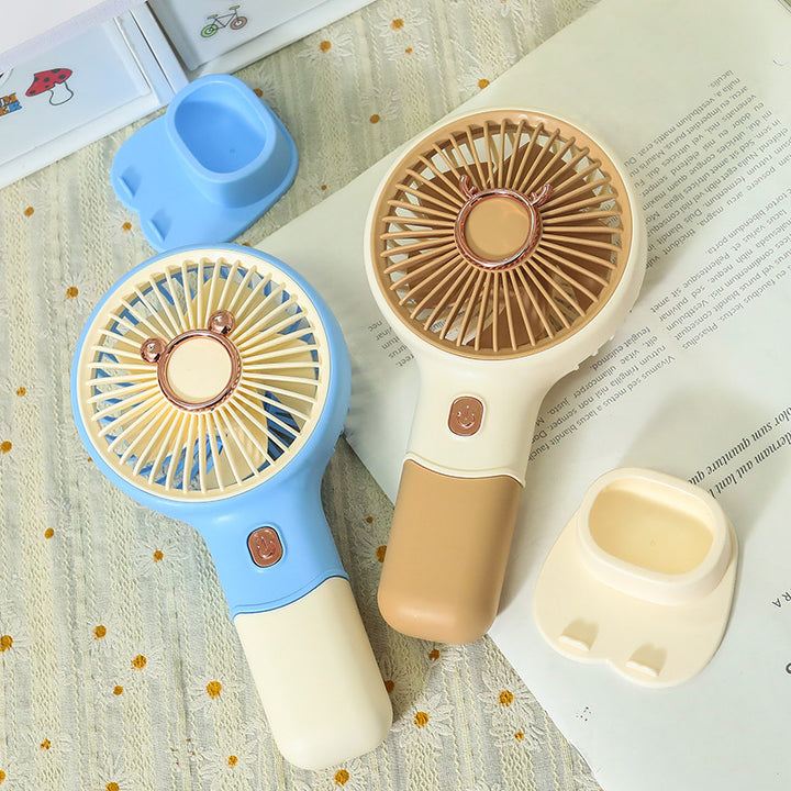 Ladies Portable Handheld Fan with Cute Animal Design Bowlift