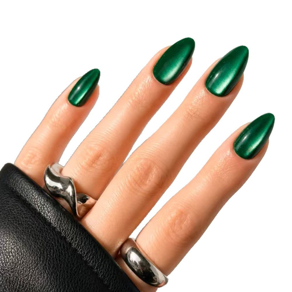 Premium Glossy Almond-Shaped Nail Enhancements