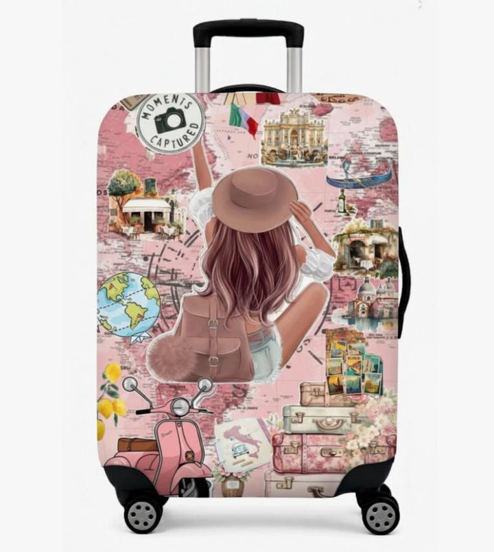 Unisex nan elastic suitcase cover with 3D dog design for trolley, stretchy and scratch-resistant Bowlift