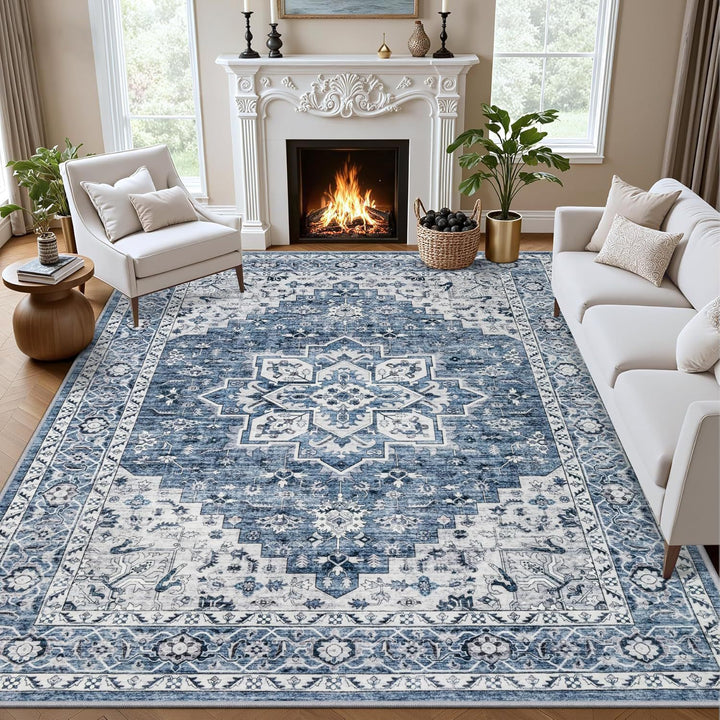 Vintage-Inspired Abstract Area Rug Bowlift