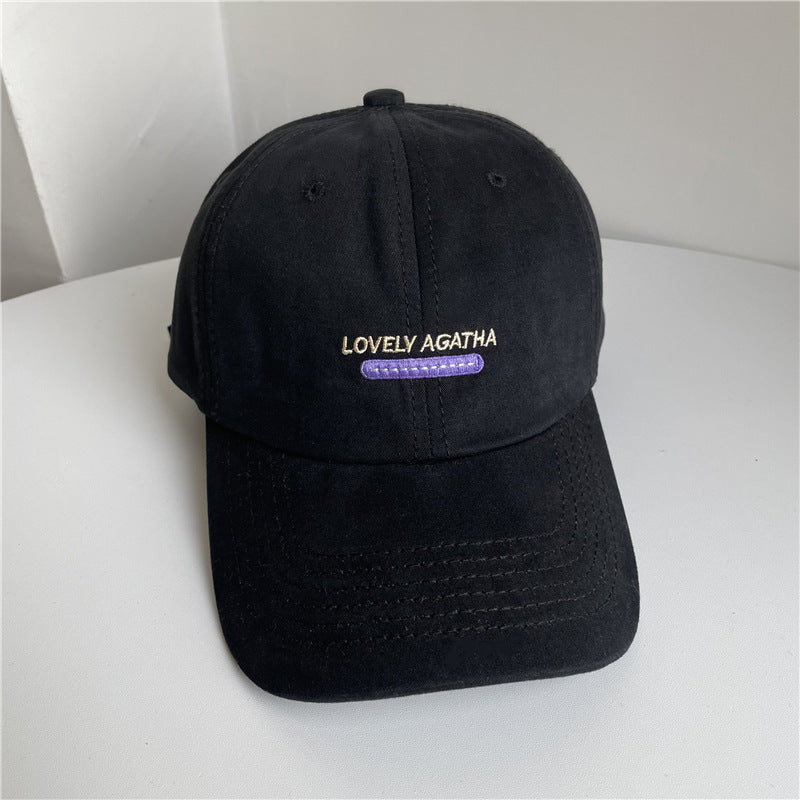 Women's Suede Embroidered Baseball Cap Bowlift