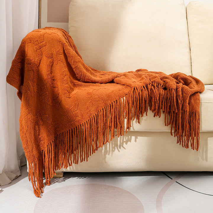 Decorative Fringe Throw Blanket Bowlift
