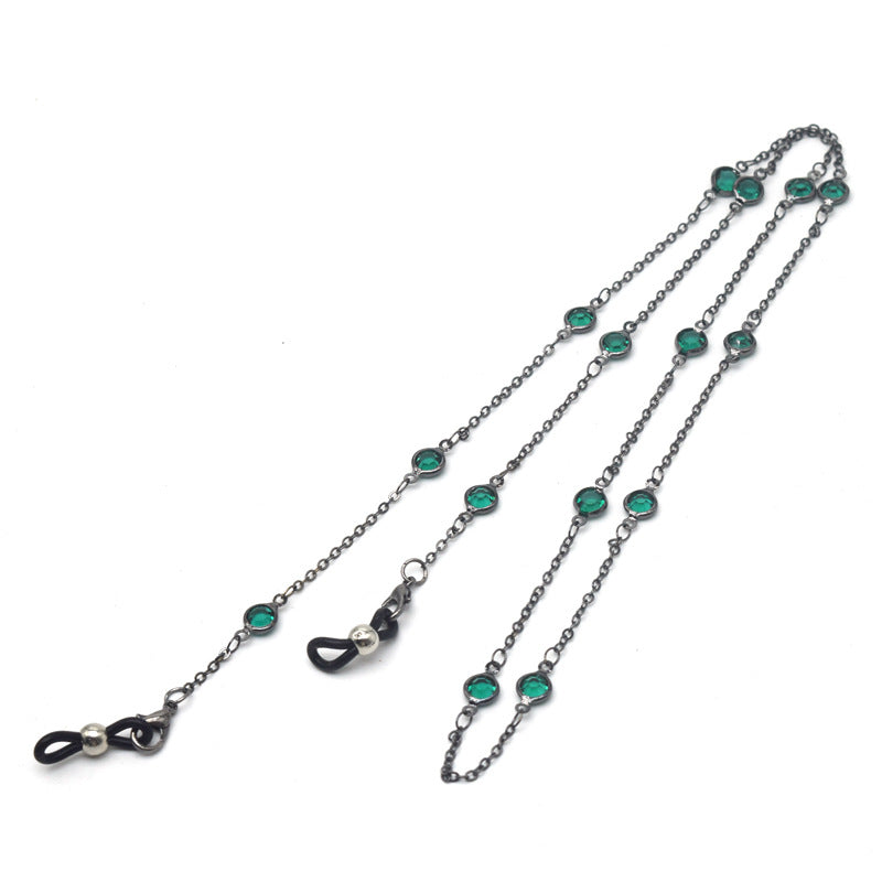 Stylish Crystal-Accented Eyewear Chain Bowlift