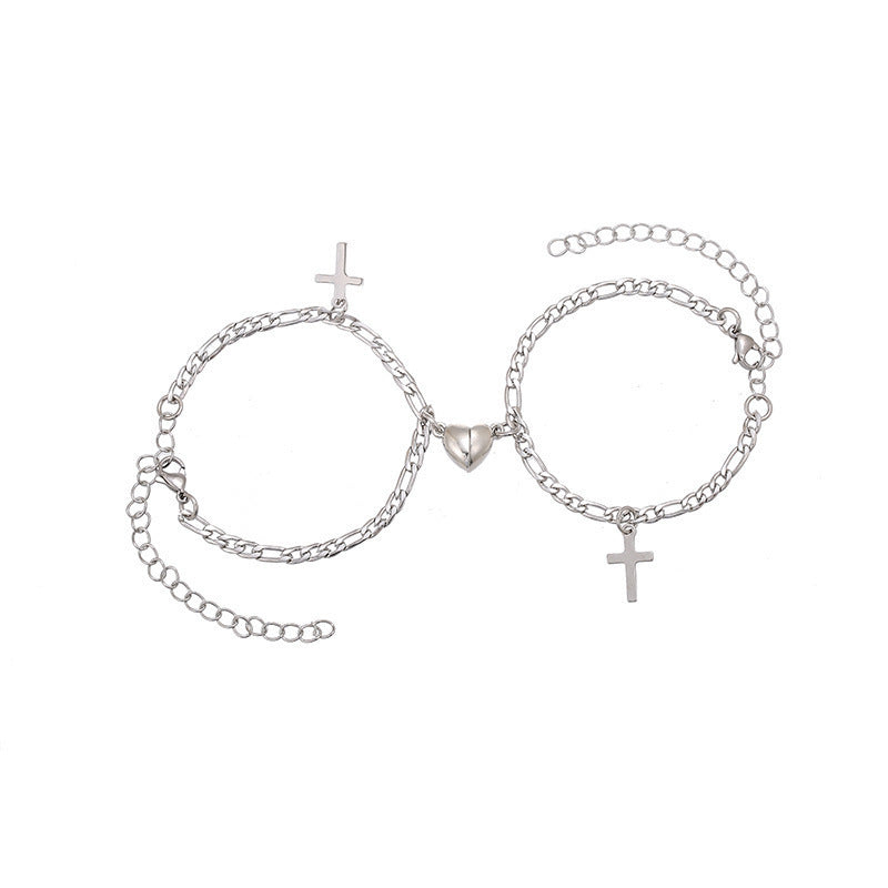 Versatile bracelet with cross and heart pendants Bowlift