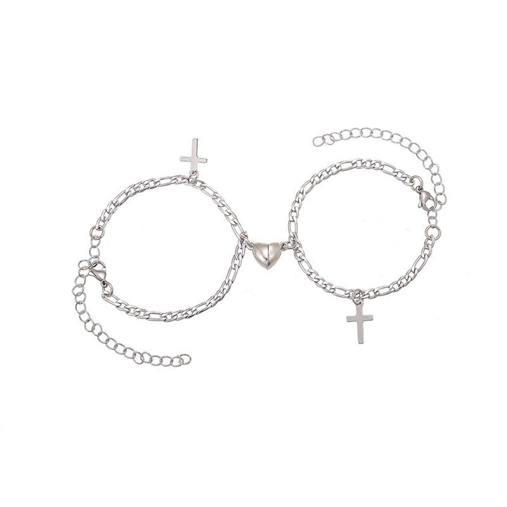 Versatile bracelet with cross and heart pendants Bowlift