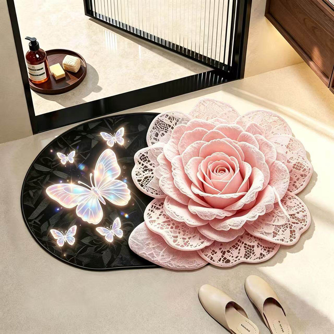 Luxurious Floral Pattern Bath Mat