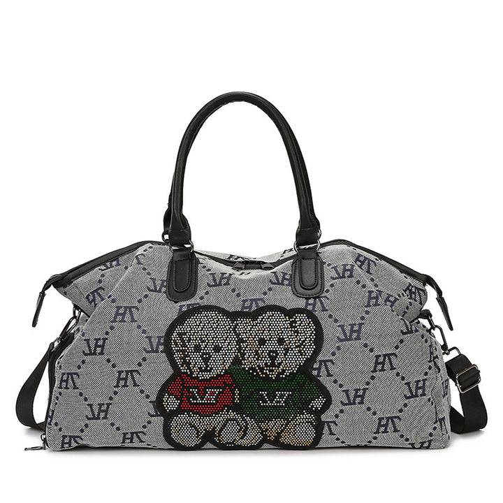 Embellished Graphic Travel Duffel