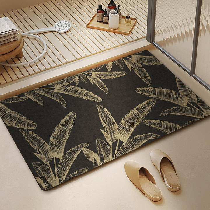 Floral Patterned Memory Foam Bath Mat