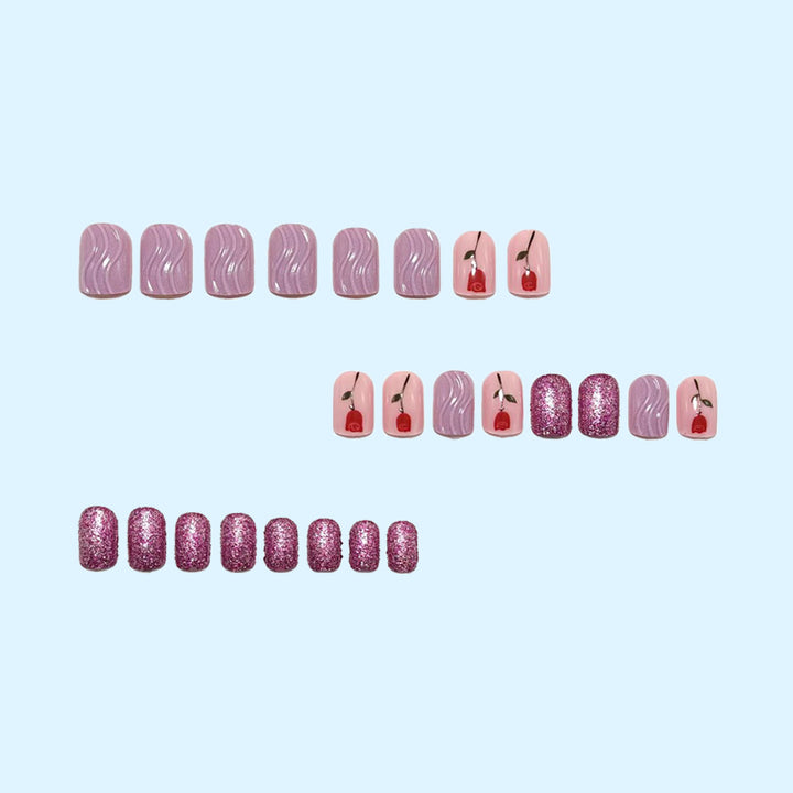 False nails with glamorous glitter design Bowlift