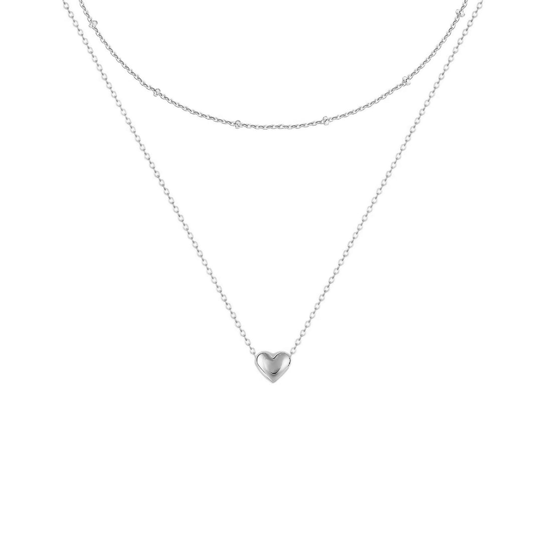 Heart Pendant Layered Necklace Bowlift
